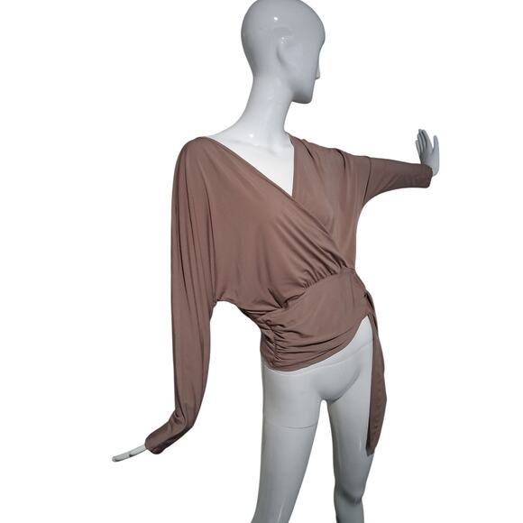 Willow & Root New Women's Medium Coquette Career Indie Surplice Side Tie Top - Picture 9 of 12